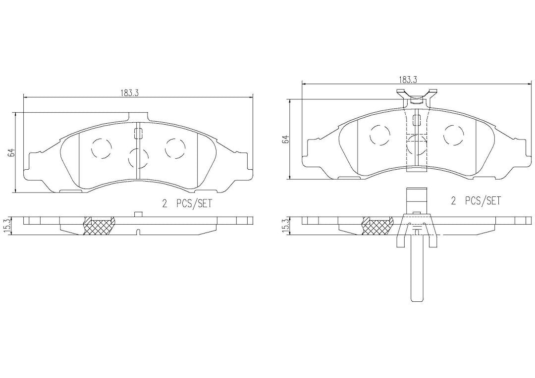 Brembo Premium Low-Met OE Equivalent Pad Brake Pad P64002N - Disc Set