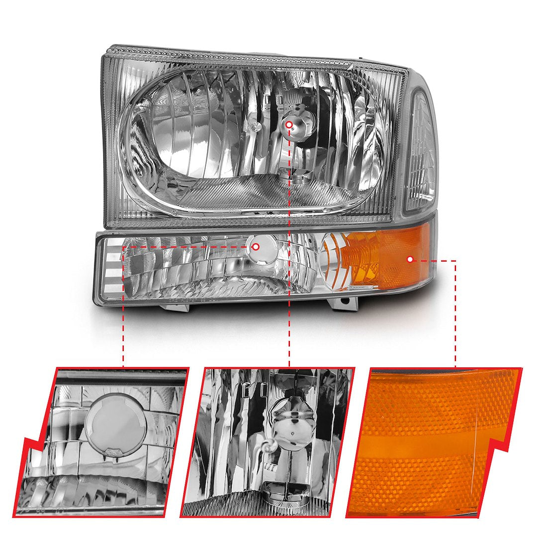 Anzo Easy To Install Headlight Assembly 111458 - Clear Crystal Set