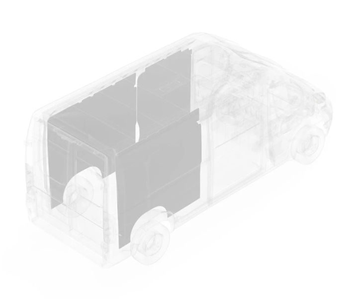 Legend Fleet Precision Cut Van Wall Liner 654-114-2613.J - Gray Prom 159EXT Shr DTWL-Gray-4PC