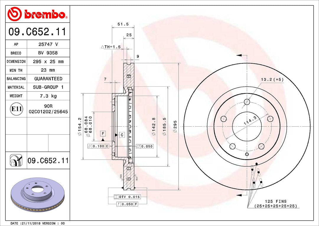 Brembo Components Not Hazardous To Health Brake Rotor 09C65211C02 - Disc