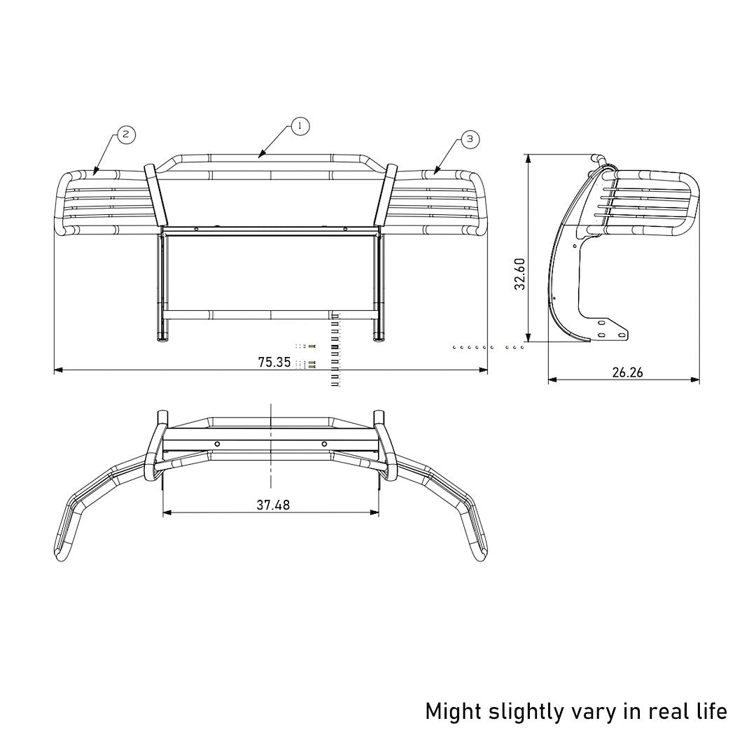 Black Horse 17FP27MA-PLFR Grille Guard