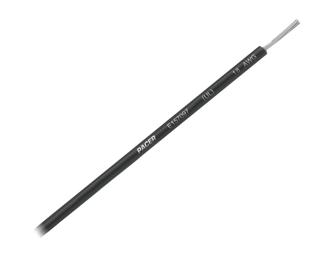 Pacer No Supplier Warranty Primary Wire WUL18BK-100 - 18 Awg UL BK TC 100FT RL