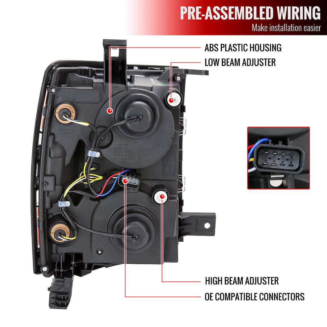 Spec-D Tunin 2LHP-SIV14-C-SQ-RS Headlight Assembly