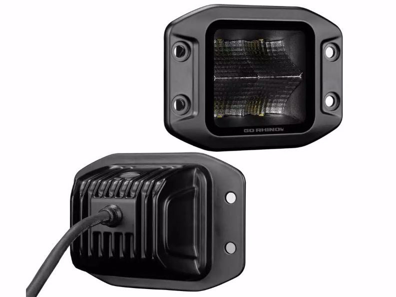 GO Rhino Complete Set Sold In Pairs Driving/ Fog Light 750400321SCF - Blackout Series Lights- Pair 3X3