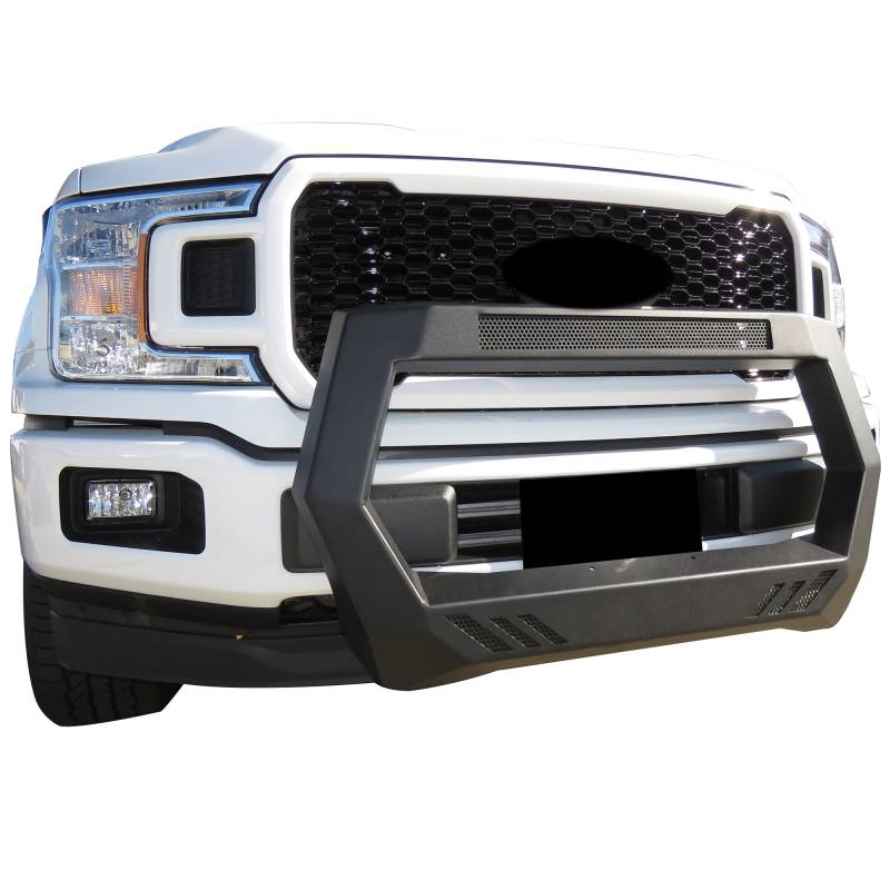 Black Horse Comes With License Plate Relocator Bull Bar Roff104 - Matte Black Rover