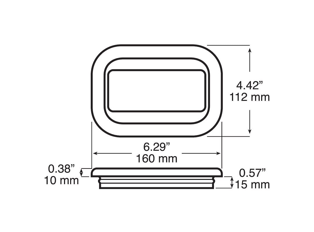 Peterson MFG Limited Lifetime Warranty Trailer Light Grommet 850-18 - Grom Rect Pvc Rub Flush Mnt 6.29 X4