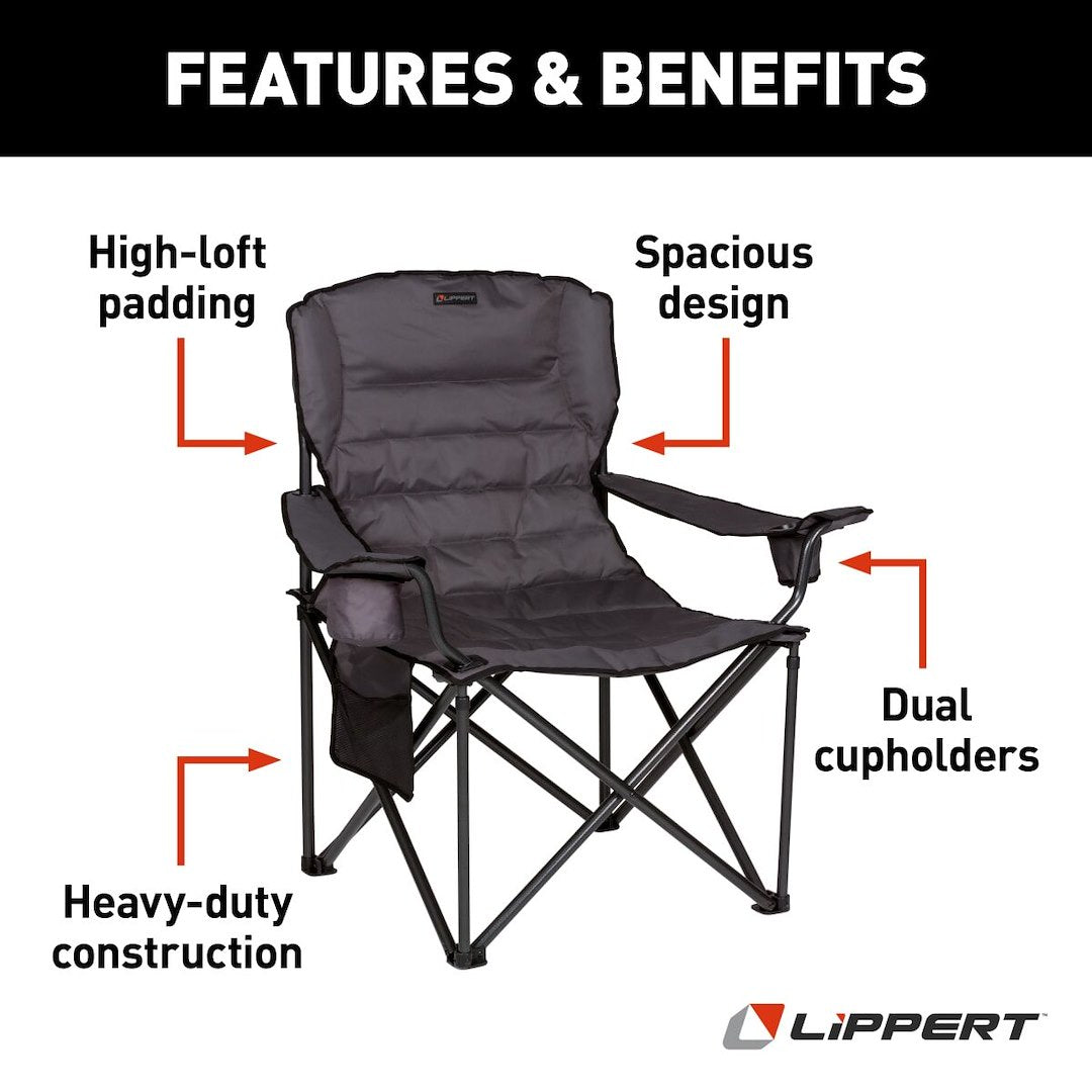 Lippert Comp No Supplier Warranty Camping Chair 2022114828 - Campfire Mega Padded Quad