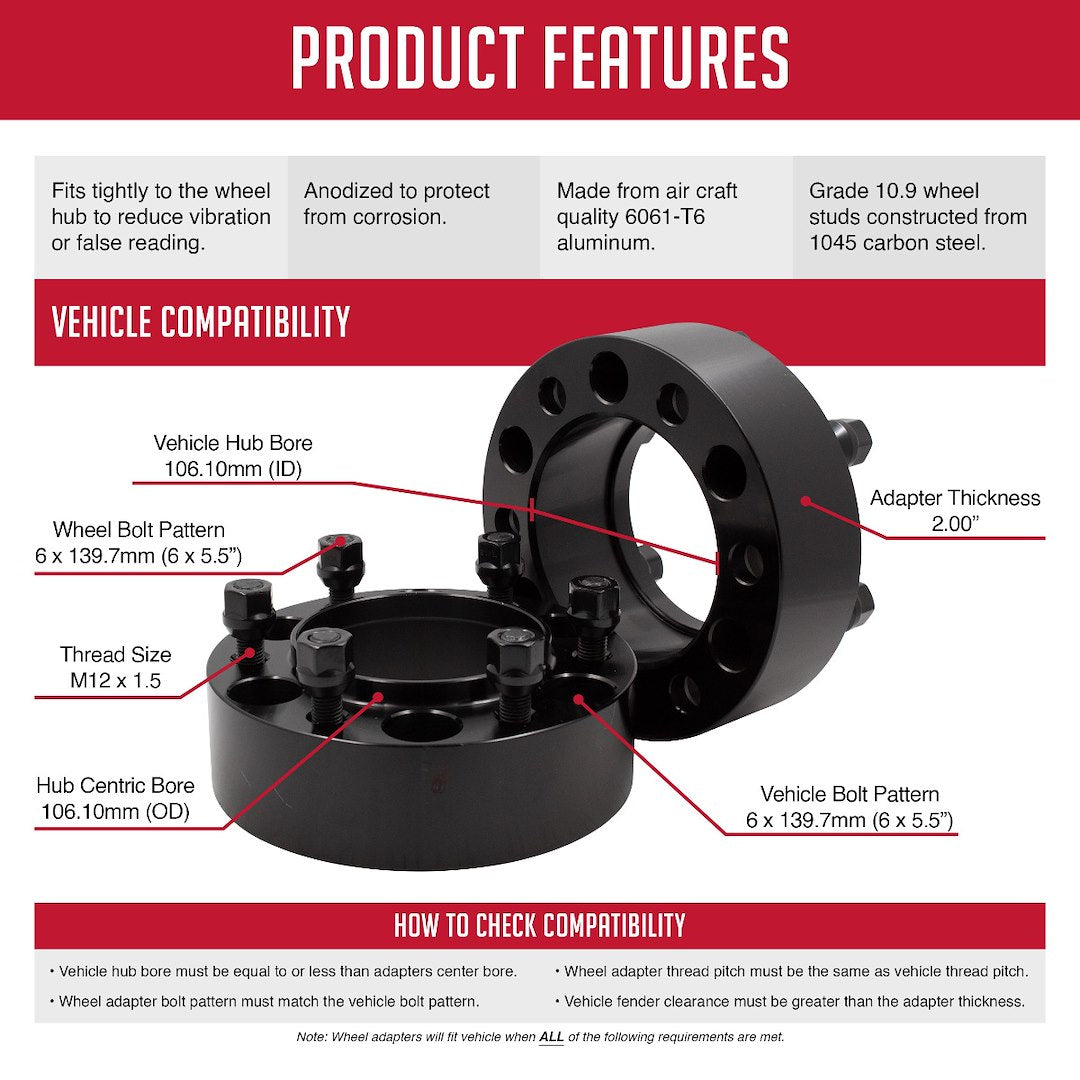 Revolution Increased Stability And Handling Wheel Adapter 6550-6550H-E106 - 6061 Billet Alum