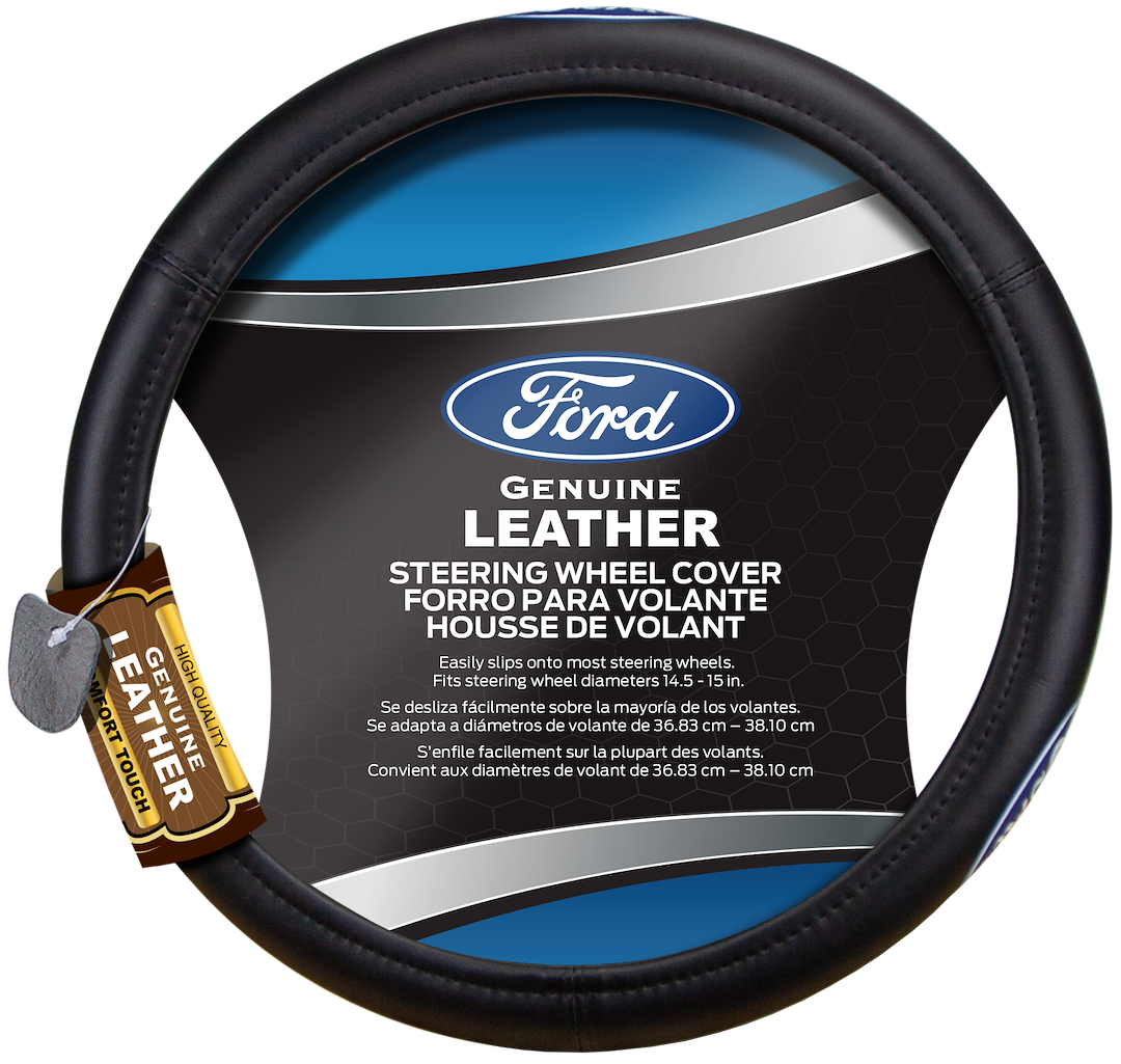 Plasticolor Easy Installation Steering Wheel Cover 006743R01 - Ford Genuine Leather Swc