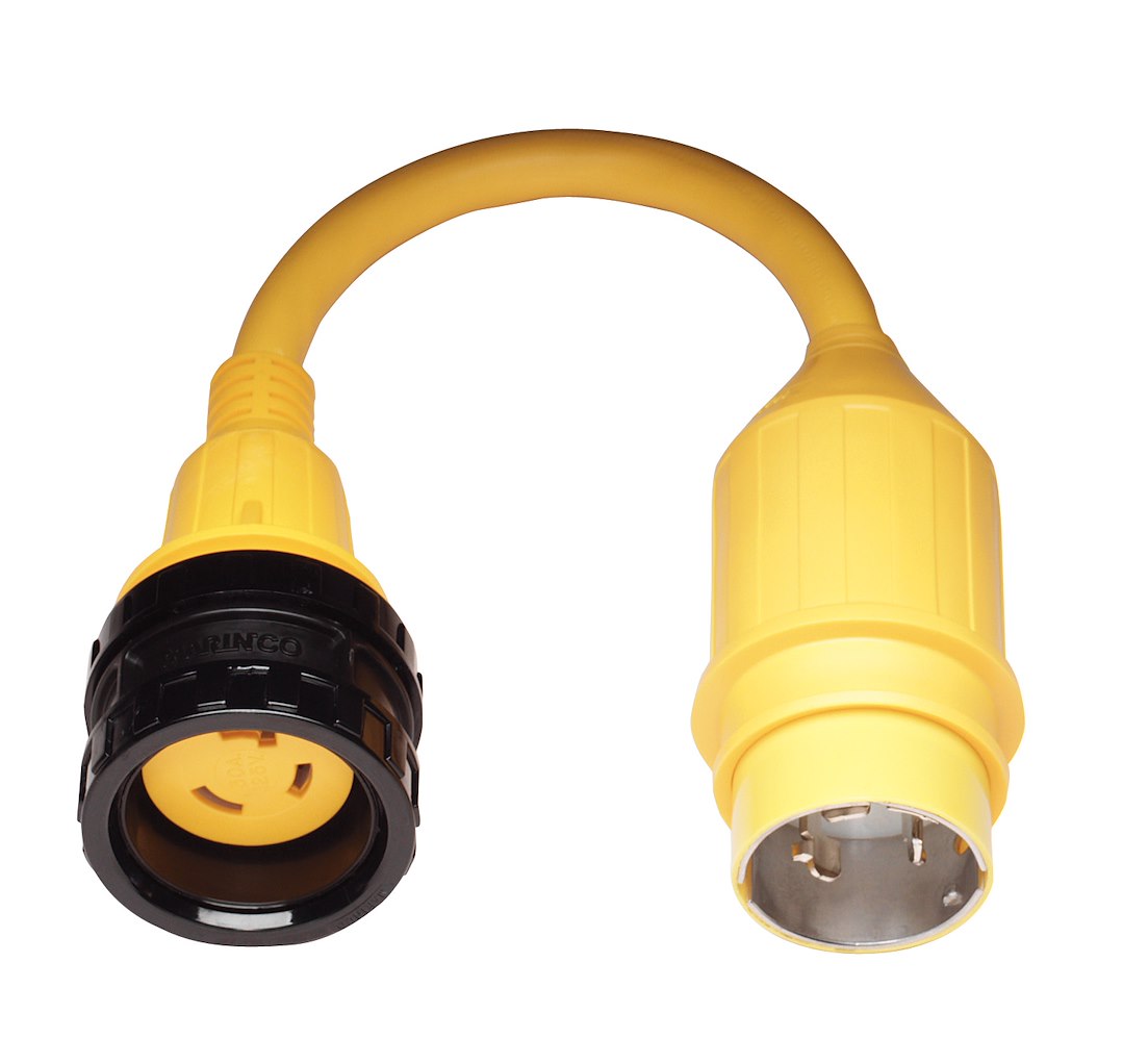 Marinco Waterproof Material Power Cord Adapter 121A - Pigtail 30A 125V Loc