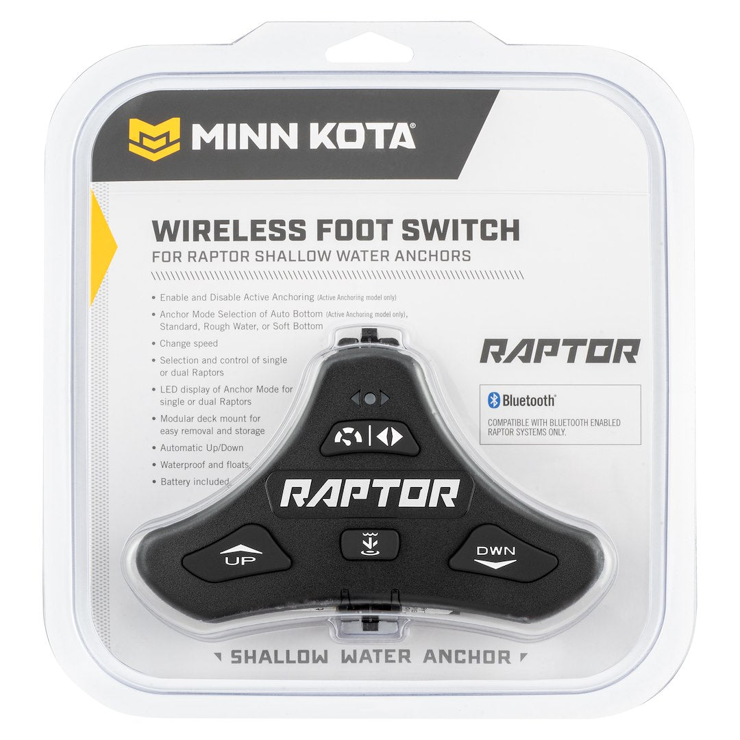 Minn Kota Automatic Up Anchor Foot Switch 1810258 - Raptor Bluetooth Wirelss Footswitch