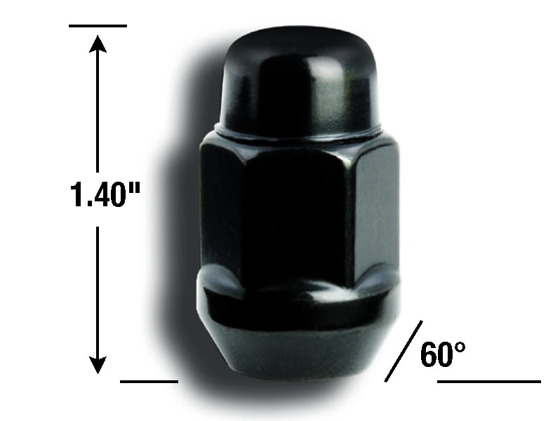 Gorilla 41137BCB Acorn bulge Black Chrome - Black Chrome 12X1.50 PK