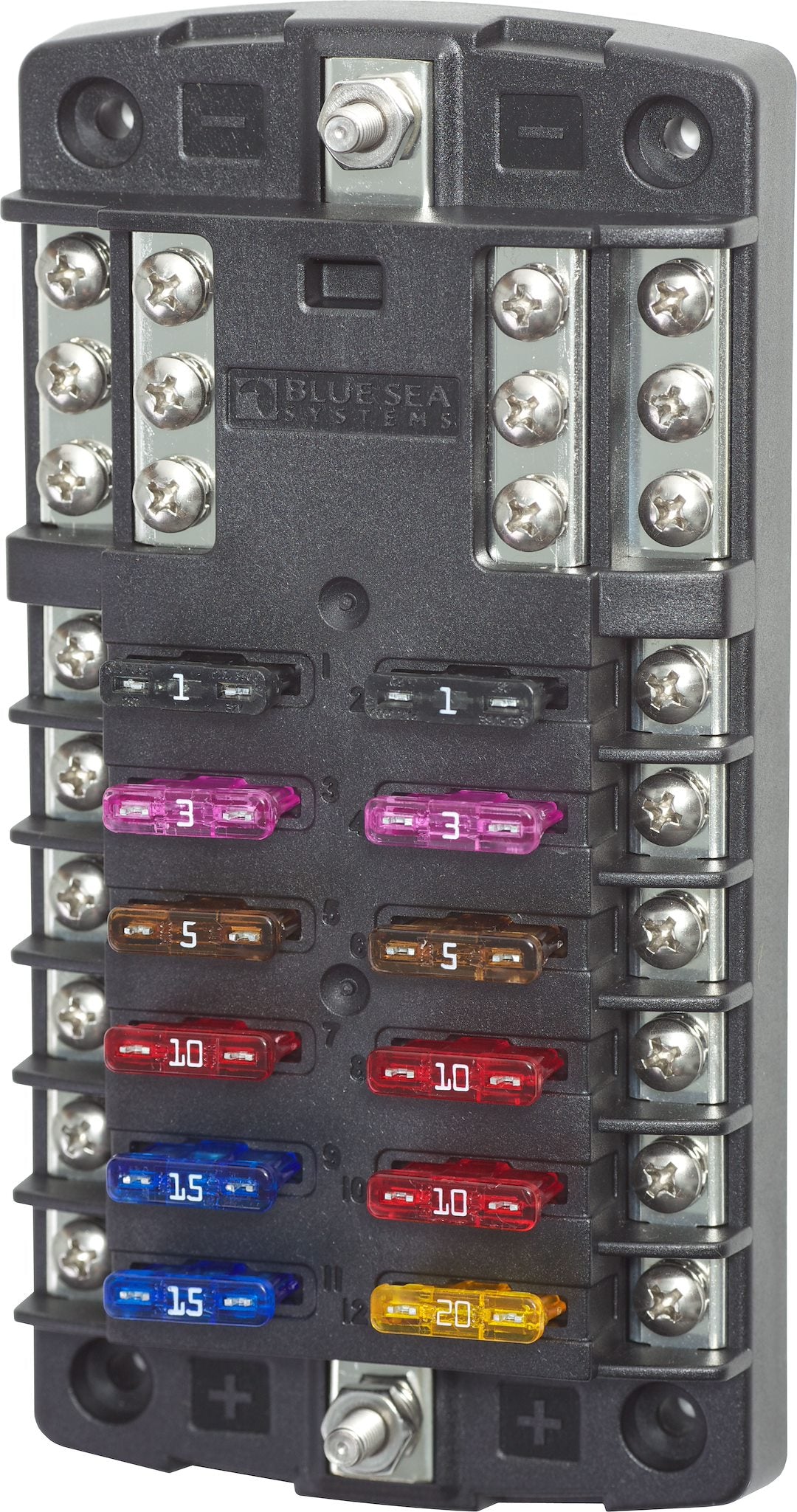 Blue SEA No Supplier Warranty Fuse Block 5031-BSS - Stblade 12Circ GND