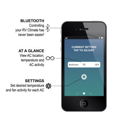 Coleman RVP Energy Efficient And Affordable Wall Thermostat 9430A3543 - Digital Heat Cool Bluetooth T-Stat