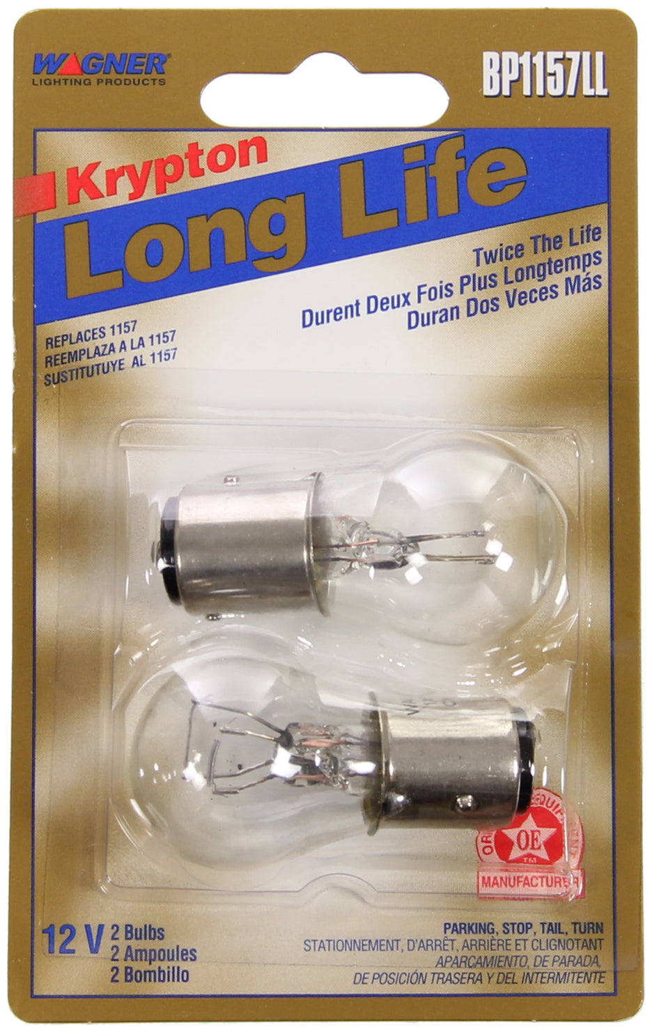 Wagner SAE Compliant Tail Light Bulb BP1157LL - Miniature Long Life