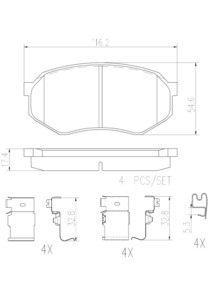 Brembo Premium Low-Met OE Equivalent Pad Brake Pad P83122N - Disc Set