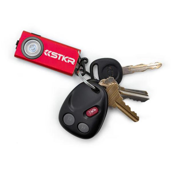 STKR Concept Removable Low-Profile Pocket Clip Flashlight 14264 - Red Slim Jimmy Keychain Flashlight-Red