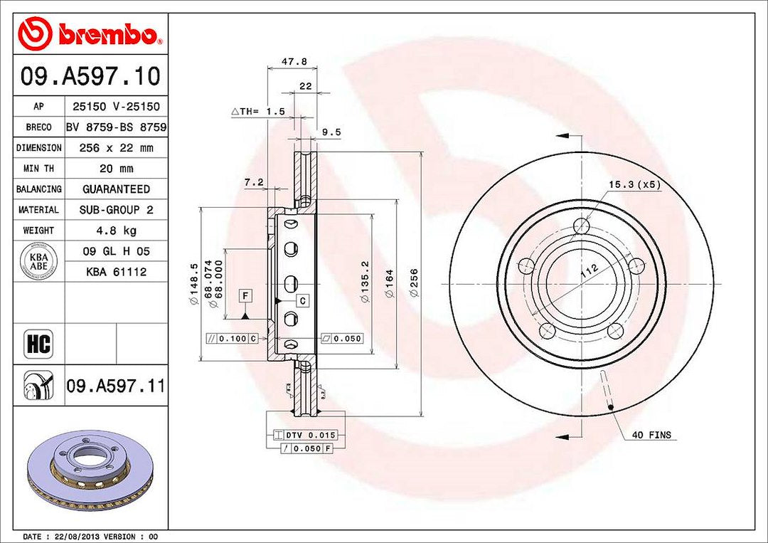 Brembo Components Not Hazardous To Health Brake Rotor 09A59711C02 - Disc