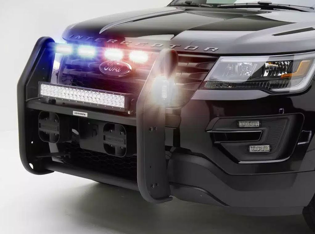 Public Safty No Drilling Required Bumper Push Bar Top Channel Cover 4L71A-M1 - LR Mask