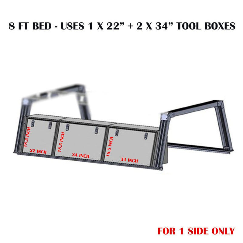 Black Horse No Drilling Required Ladder Rack Csurhd8TX1 - Base K2 Tool Box