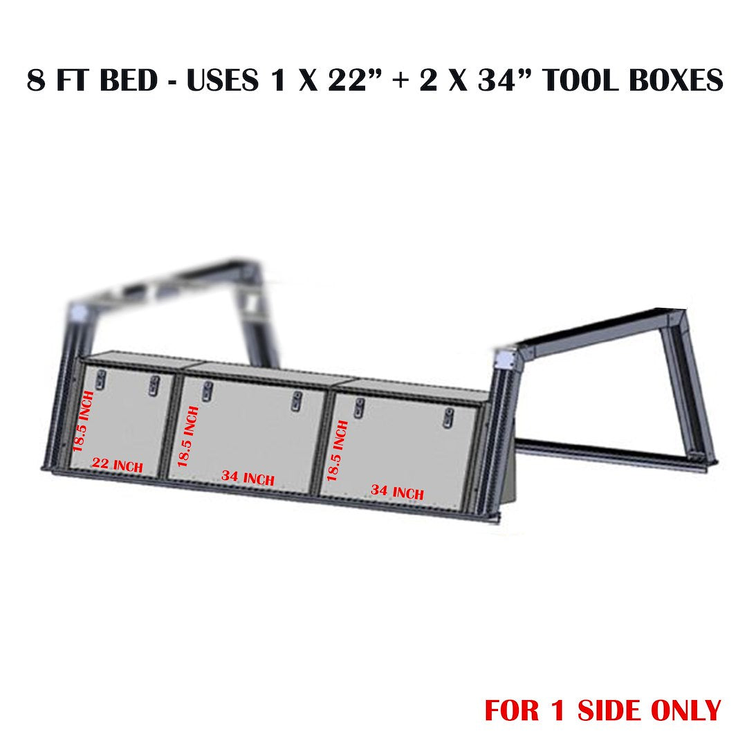 Black Horse No Drilling Required Ladder Rack Csurhd8TX1 - Base K2 Tool Box