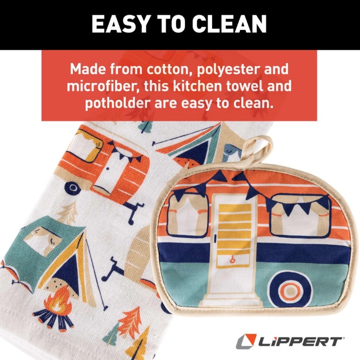 Lippert Comp Unique RV Camping Print Towel 2023051697 - Camper Kitchen Potholder SE