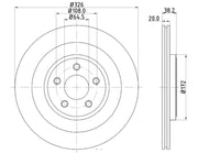 Hella 355115582 Premium quality brake discs - Carbon Gray