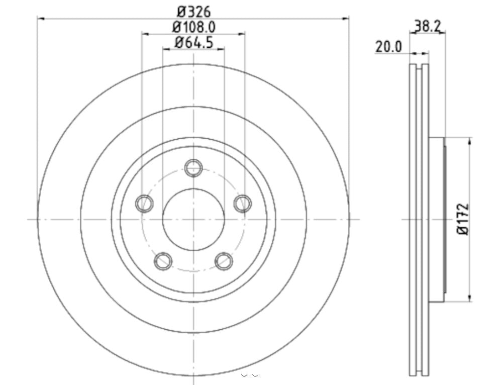 Hella 355115582 Premium quality brake discs - Carbon Gray