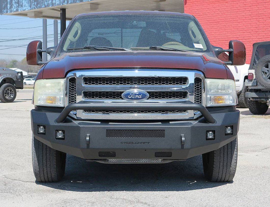 Steelcraft Accommodates Parking Sensors Bumper 71-11300HP - 99-07 Ford Super Duty Textured Bla