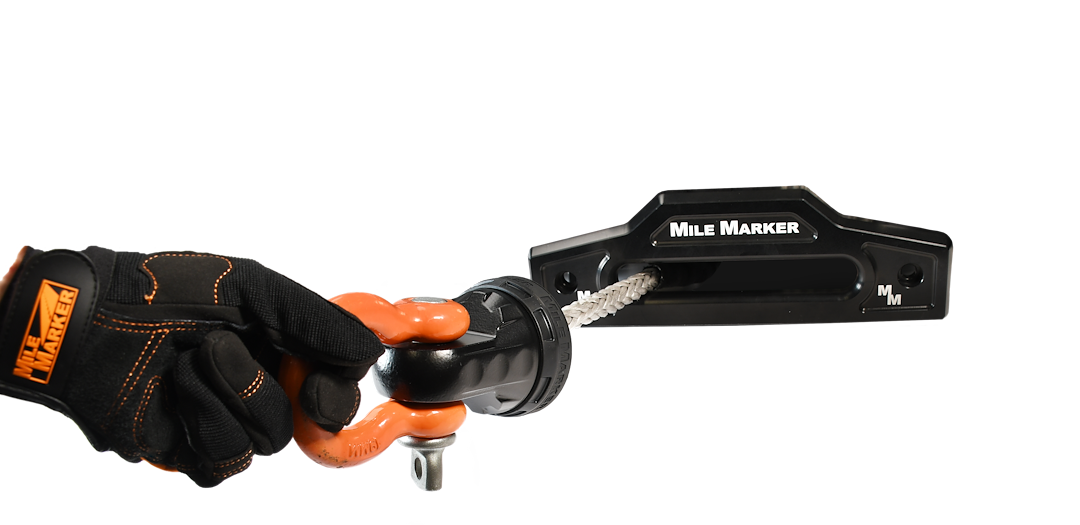 Milemarker Replaces Conventional Winch Hook Winch Cable Shackle Mount 60-12100-CB - Aluminum Shakle Cover