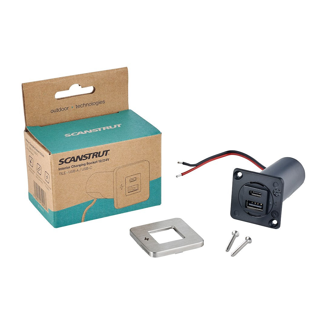 Scanstrut Modernize Your Boat's Interiors USB Outlet SC-Tile-11 - Tile USB-A USB-C Char