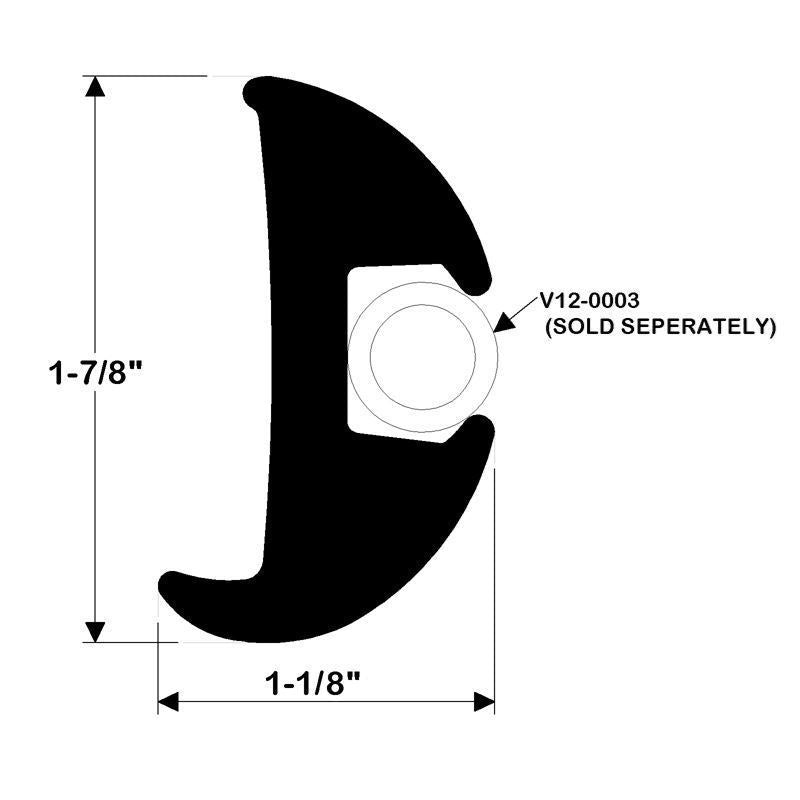 V11-2423BBK70-2 Taco Metals Flexible Rub Rail Kit Black W/ Bla