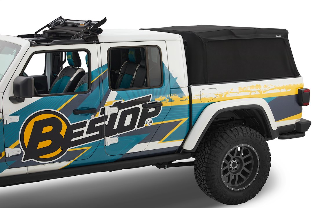 Bestop Fully Integrated Bow System Truck Cap 77326-17 - Black Supertop- Bed Top