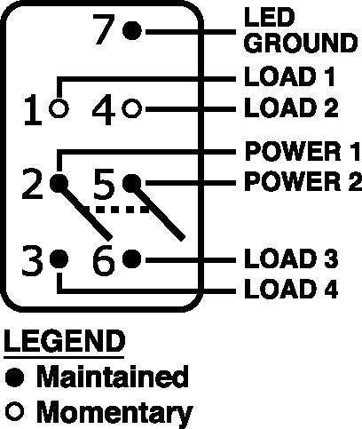 Blue SEA No Supplier Warranty Multi Purpose Switch 8221-BSS - Contura Dpdt -OFF-ON