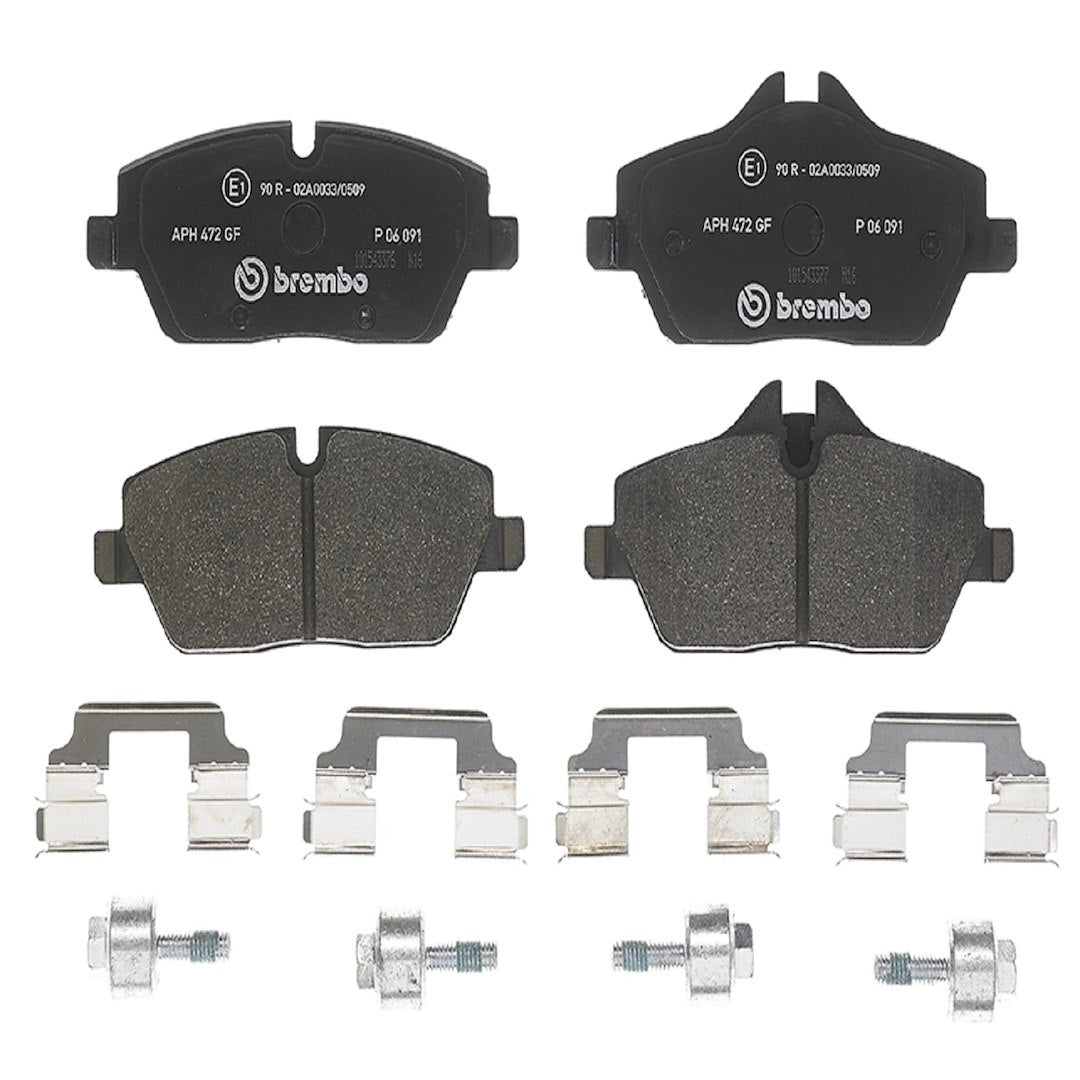 Brembo Premium Low-Met OE Equivalent Pad Brake Pad P06091 - Disc Set