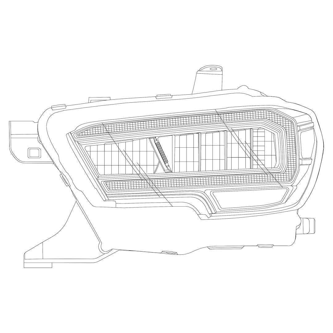 Alpharex USA 880702 Headlight Assembly - Black