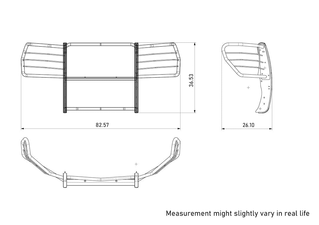 Black Horse Limited Lifetime Warranty Grille Guard 17GT22MSS - Incl. Diesel Models Def Tanks