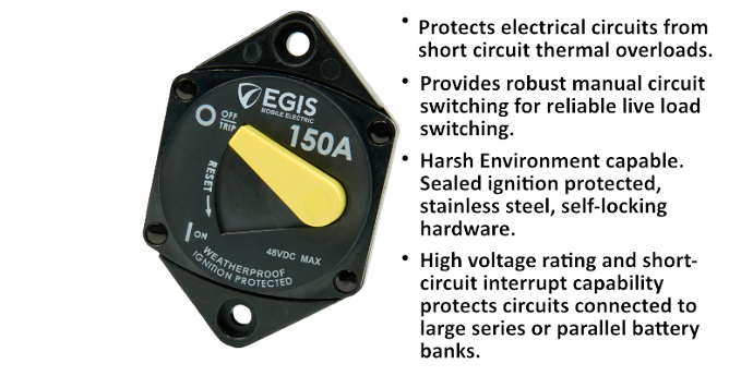 Egis Mobile Made In USA Circuit Breaker 4707-150 - 87 Series 150 Panel Mount