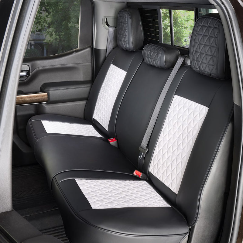 Seat CVR SOL Scratch Resistant Eco-Leather Seat Cover FFFBW - Black White Bundle Frnts