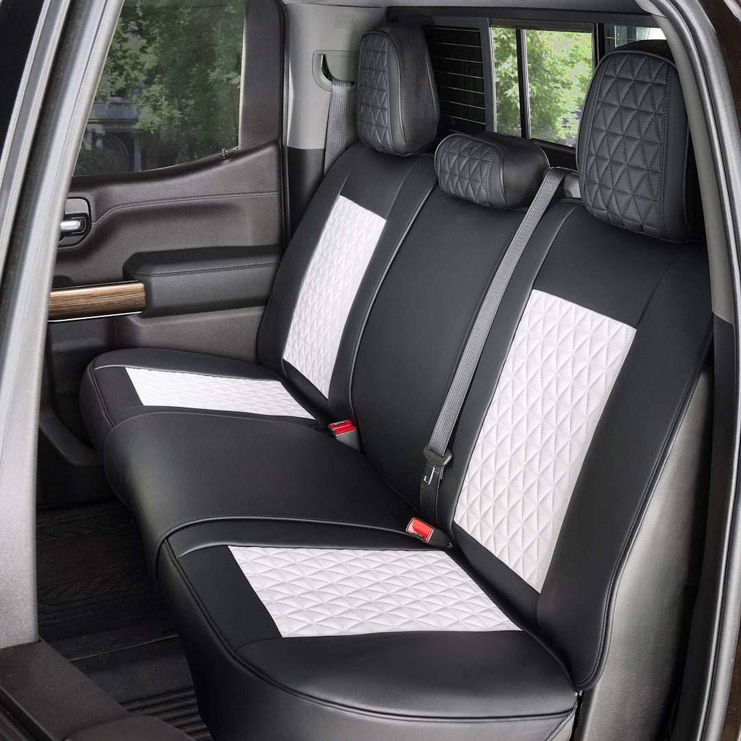 Seat CVR SOL Scratch Resistant Eco-Leather Seat Cover FFFBW - Black White Bundle Frnts