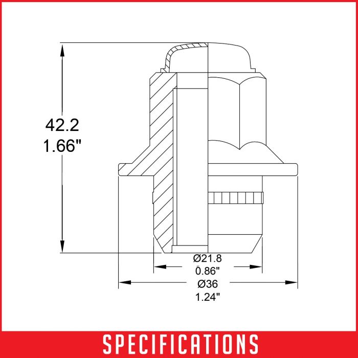 Revolution 971148Black Lug Nut - Black Large 971148BLK