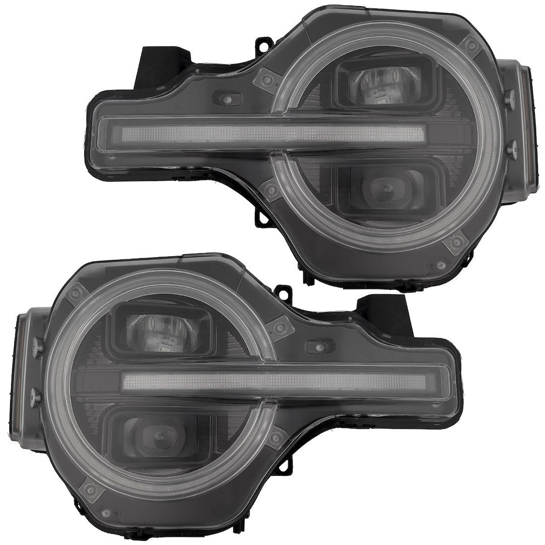 Recon Access Smoked Lens Housing Headlight Assembly 264479BKWH - Ford Bronco 21-24 Led Projector Hea