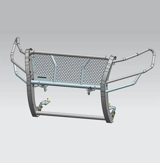 Black Horse Patent Approved Grille Guard RU-Fora19-B-PLFB - Black Rugged HD Kit