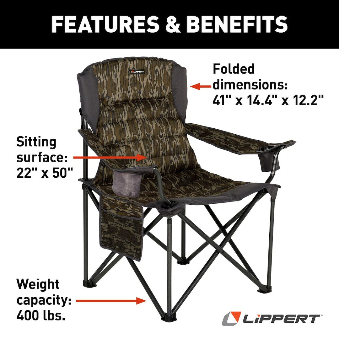 Lippert Comp No Supplier Warranty Camping Chair 2023053729 - Camo Campfire Folding