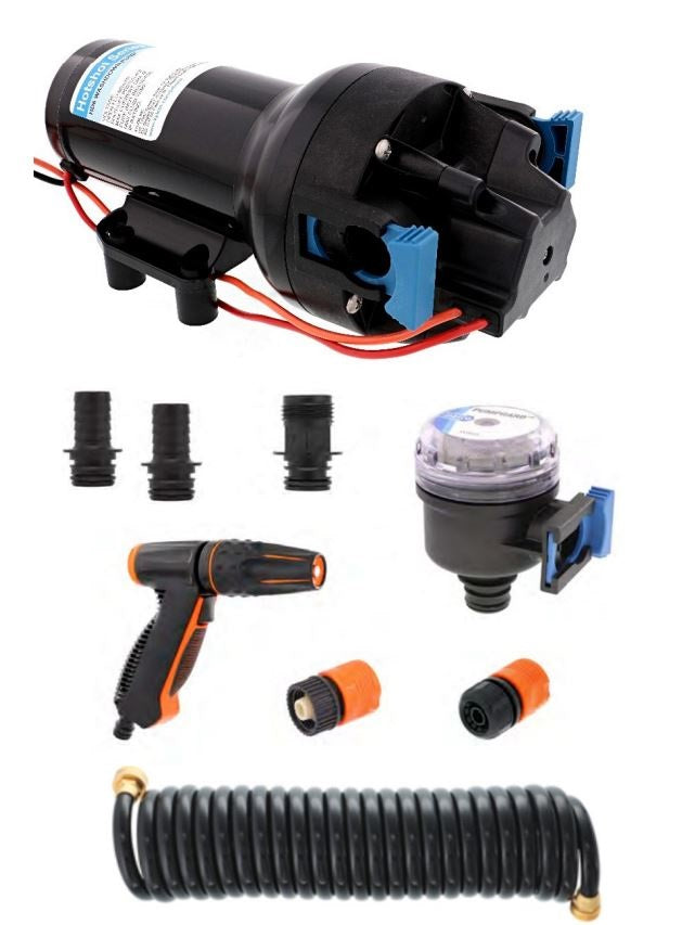 Jabsco Diaphragm Design Allows Dry Running Boat Washdown Pump P601J-219N-4A - Hotshot HD6 12V 6GPM 70PSI Kit