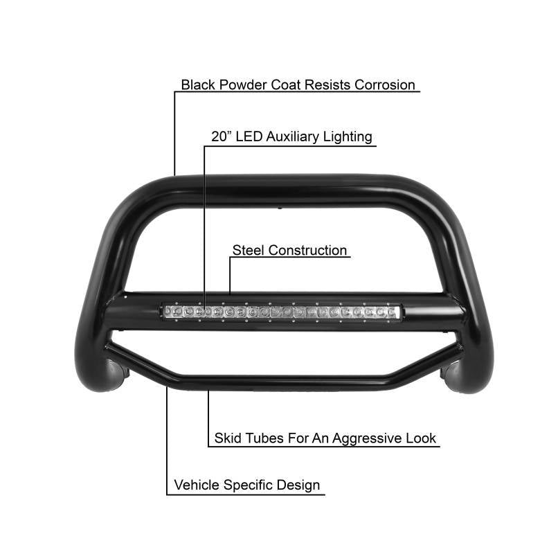 Black Horse No Drilling Required Bull Bar MAB-HOB3101B - 2005-2018 Odyssey BAR-MA