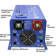 Aims Power Multiple Controlled Cooling Fans Power Inverter/ Battery Charger Picoglf30W12V120VR - 3000W Pure Sine LF Inv…