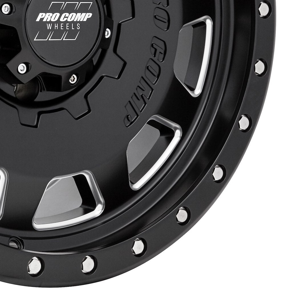 Wheel Pros Compatible With TPMS 5160-7983 - Black 17X965.5Satin Milled2500LBS