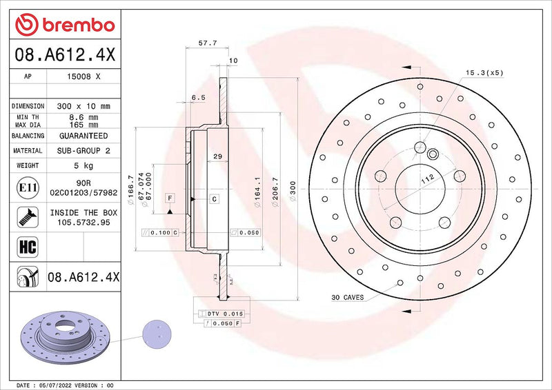 Brembo 08A6124XC02