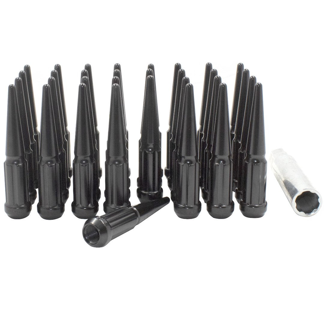 Revolution One Piece Solid Design Lug Nut 251848Black - Spike M14 32 BK 251848BLK